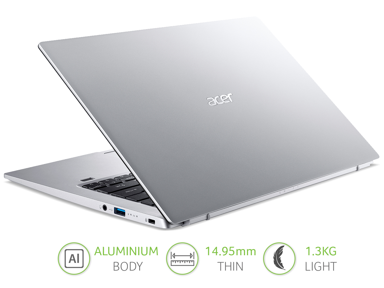 Acer Swift 1 14 inch Laptop - (Intel Pentium N6000, 4GB RAM, 128GB SSD, Full HD Display, Windows 10 in S Mode, Silver) – image 7