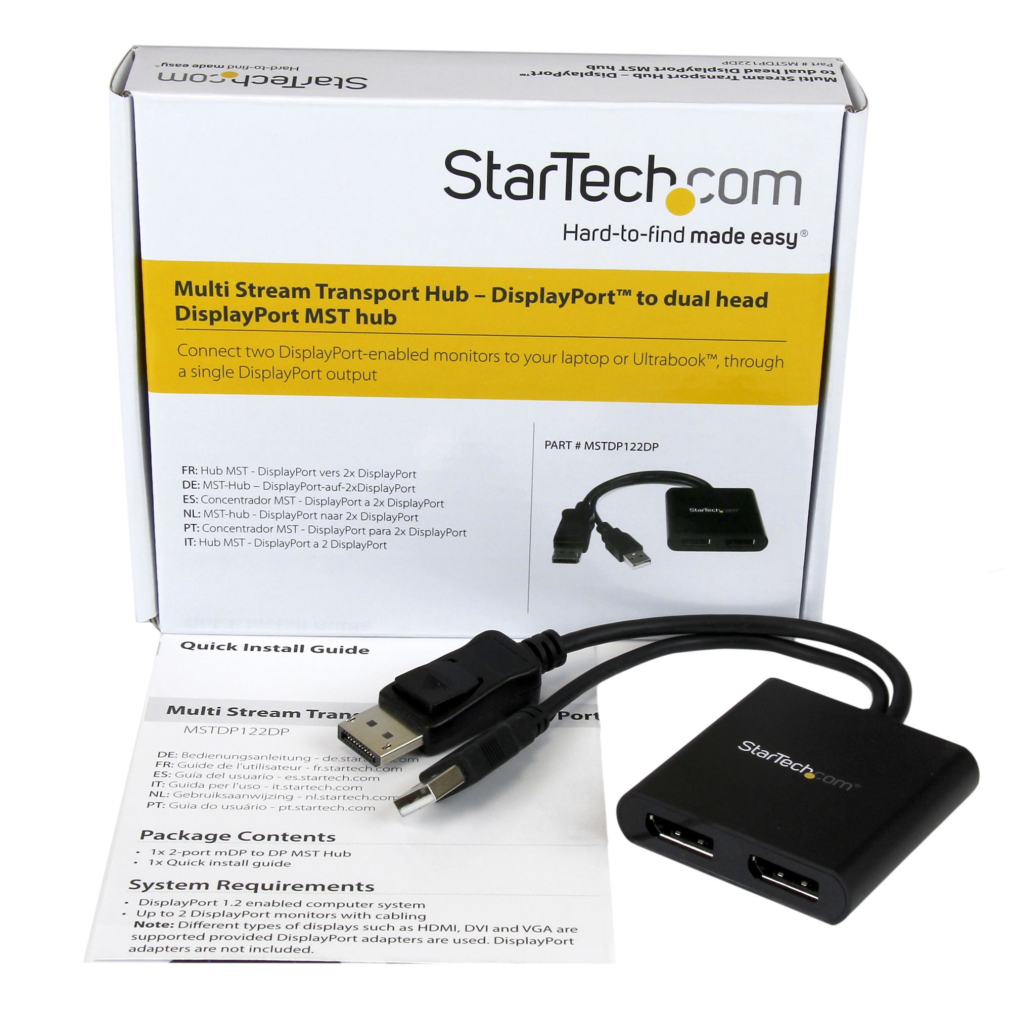 StarTech.com 2-Port Multi Monitor Adapter - DisplayPort 1.2 MST Hub - Dual 4K – image 9