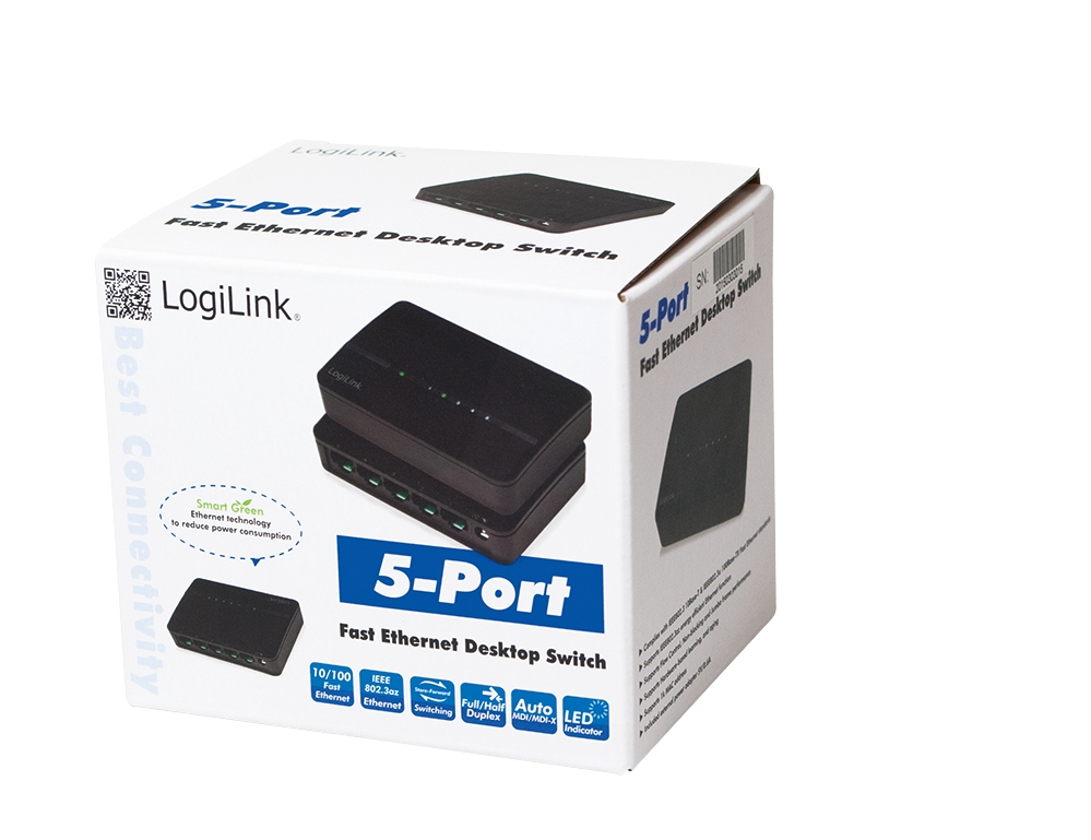 LogiLink NS0103 network switch Unmanaged L2 Fast Ethernet (10/100) Black – image 2