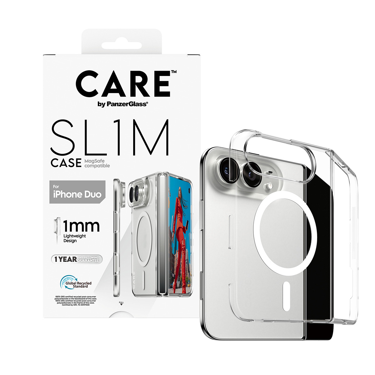 PanzerGlass CARE™ by PanzerGlass® SL1M Case Transparent w. White MagSafe iPhone Duo – image 5