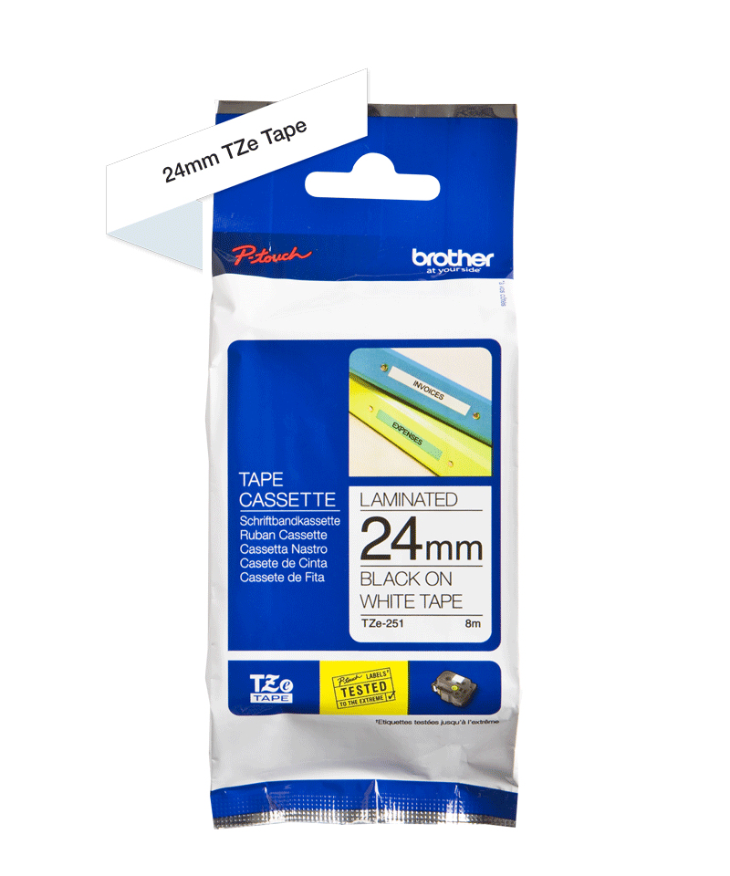 Cinta Brother Tze251 Color Blanco - TZE251