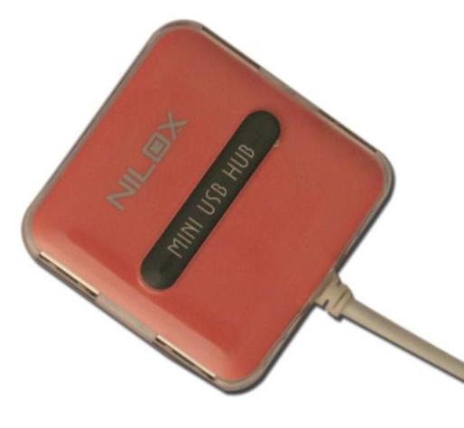 Nilox 10NXHU44MU003 interface hub 480 Mbit/s Red