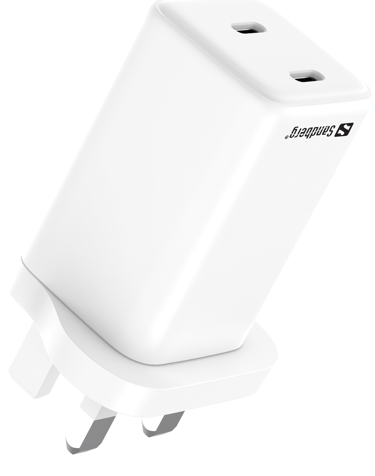 Resim Sandberg 441-62 AC Şarj Cihazı Çift USB-C PD65W UK - 65W Toplam Çıkış, Beyaz