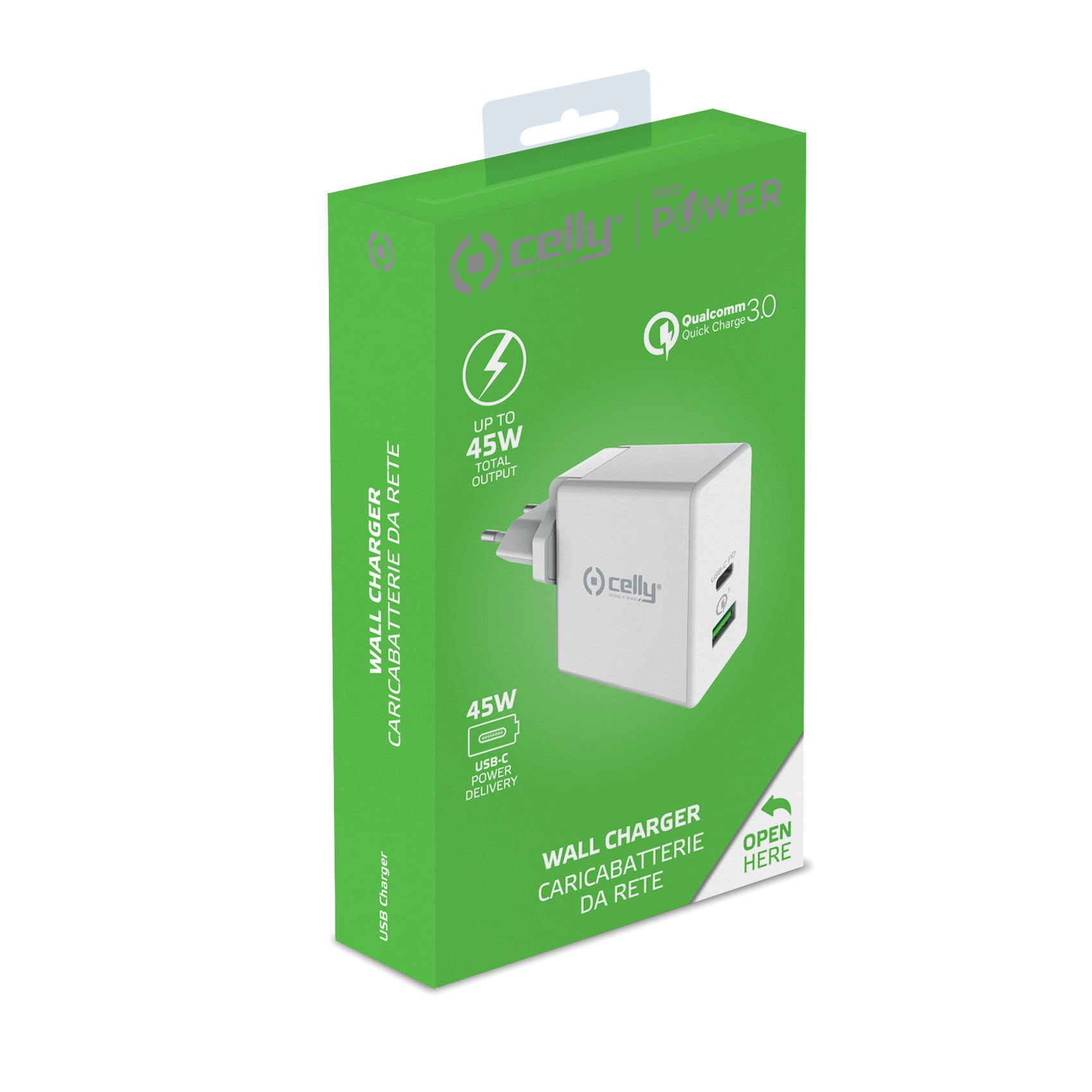 Celly TCUSBC45WWH mobile device charger Universal White AC Fast charging Indoor – image 4