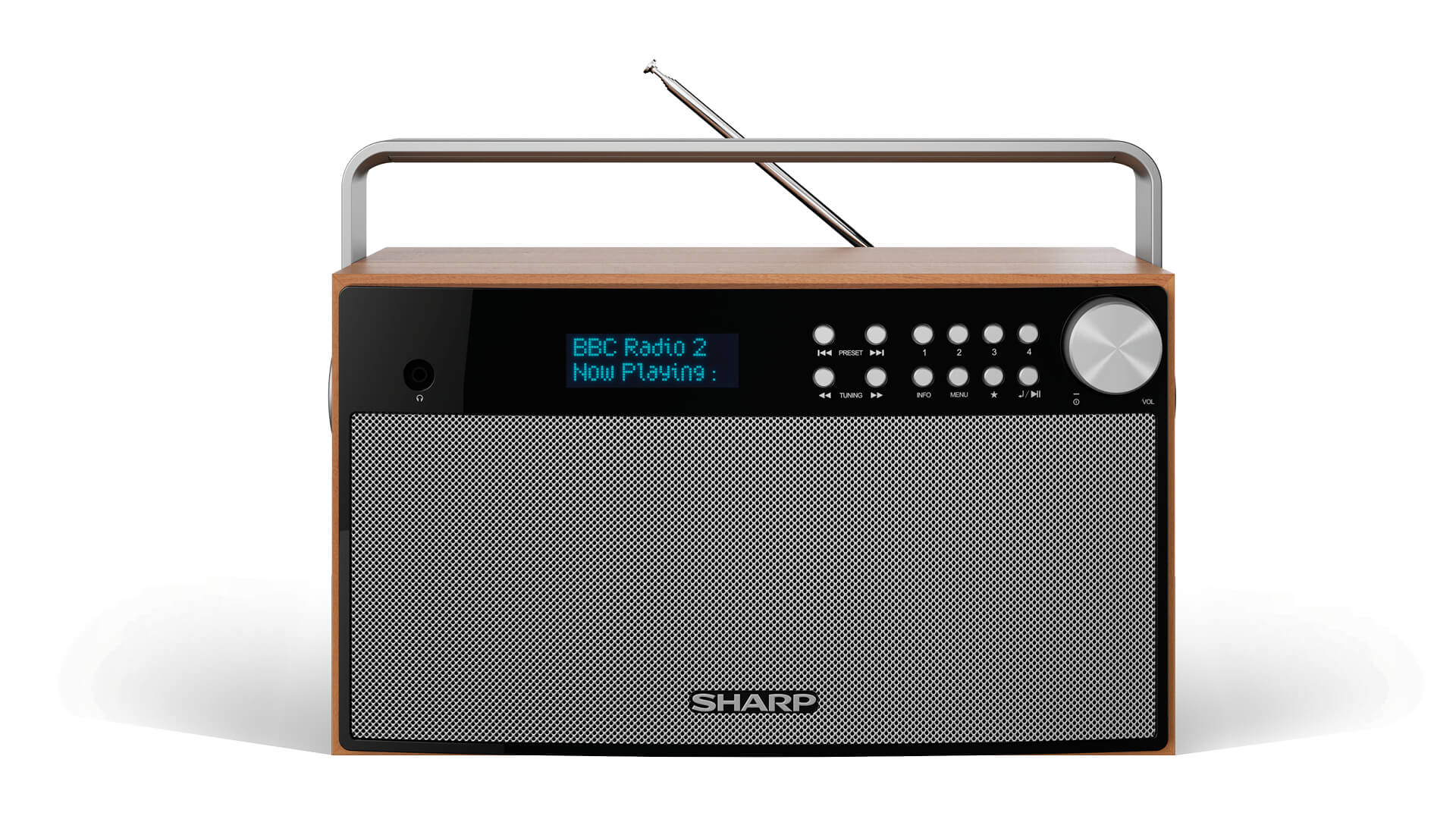 Sharp DR-P355 radio Portable Digital Black, Wood