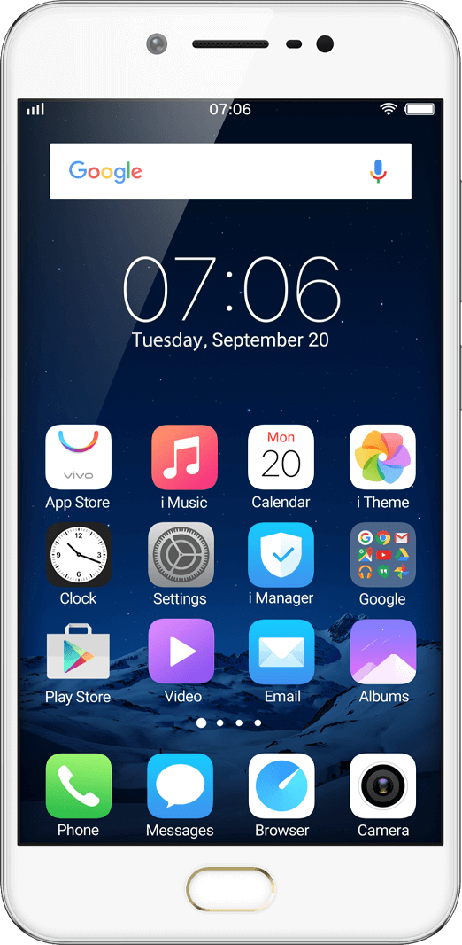vivo V5s 14 cm (5.5") Hybrid Dual SIM Android 6.0 4G Micro-USB 4 GB 64 GB 3000 mAh Gold, White – image 1