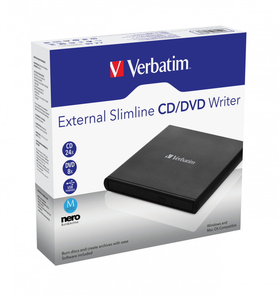 Verbatim External Slimline CD/DVD Writer – image 3