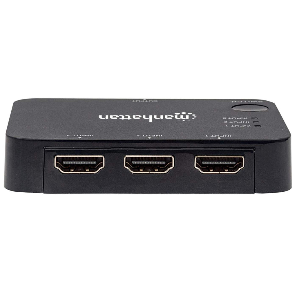 Manhattan HDMI Switch 3-Port , 4K@30Hz, Connects x3 HDMI sources to x1 display, Automatic and Manual Switching (via button), USB-A Powered (cable included, 0.7m – image 3