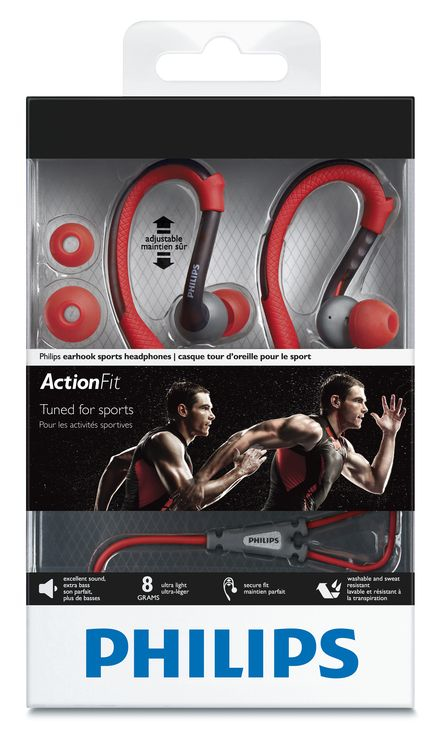 Philips ActionFit SHQ3200/28 headphones/headset Wired Ear-hook Sports Grey, Orange – image 2