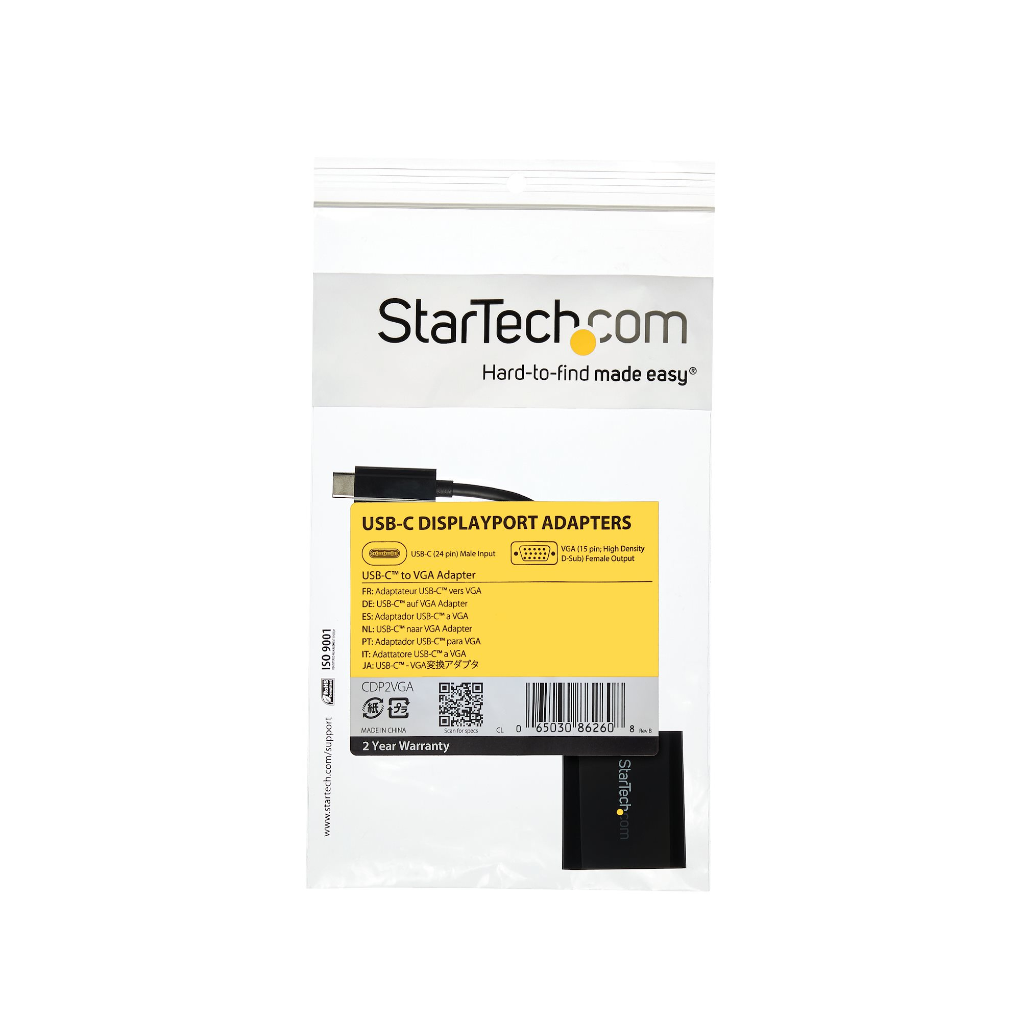 StarTech.com USB-C to VGA Adapter - Black - 1080p - Video Converter For Your MacBook Pro - USB C to VGA Display Dongle - Upgraded Version is CDP2VGAEC – image 7