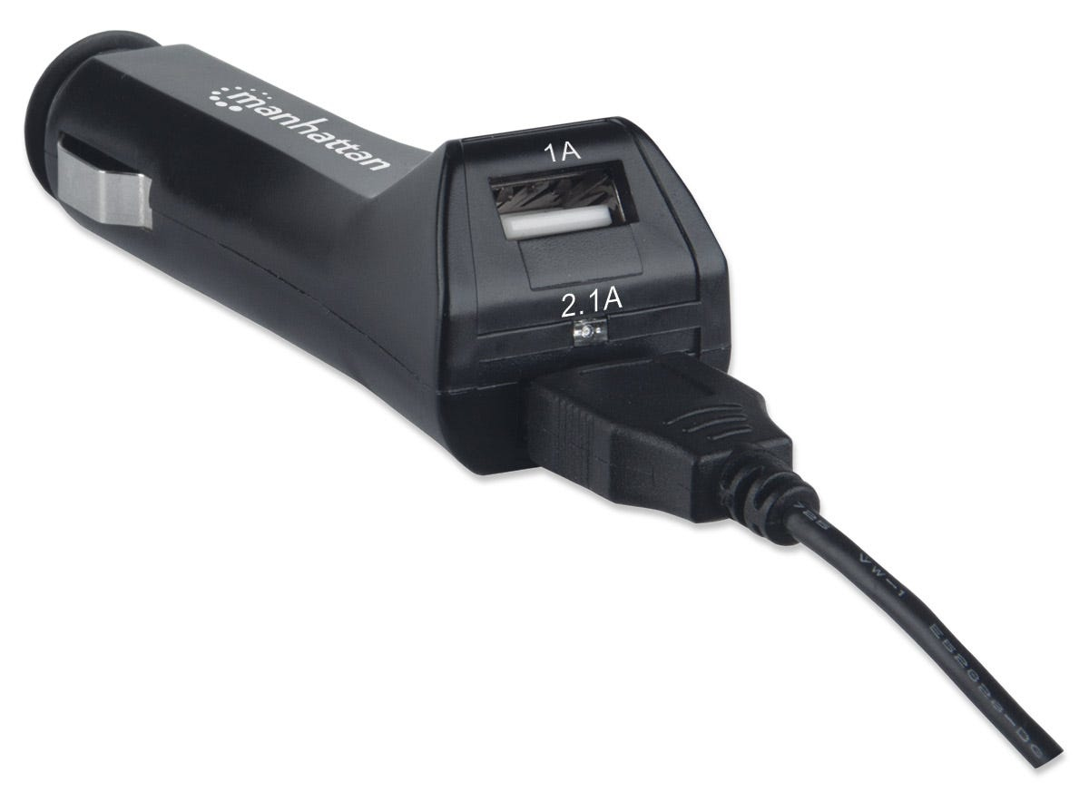 Manhattan Car/Auto Mobile Device Charger (Clearance Pricing), 2x USB-A Outputs, Charging 2.1A/1A, Surge Protection, Black, Phone Charger, Three Year Warranty, B – image 8