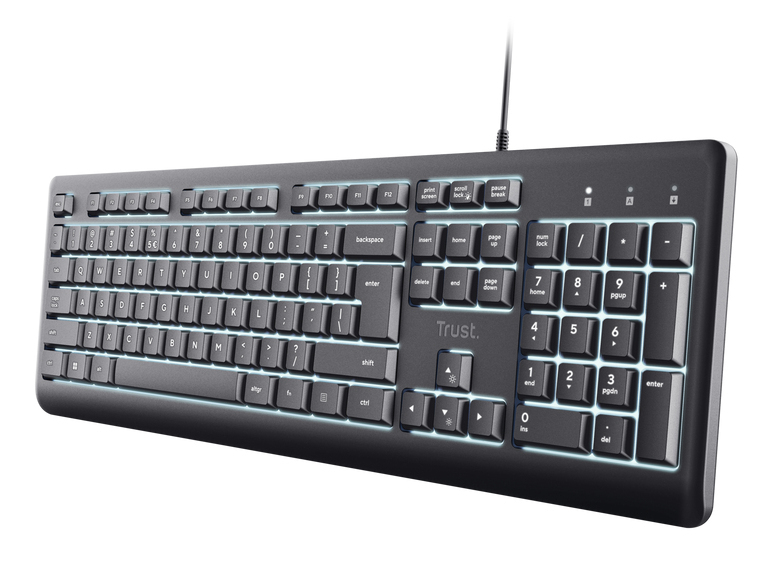 Trust Primo Beleuchtete keyboard Home/Office USB QWERTZ German Black