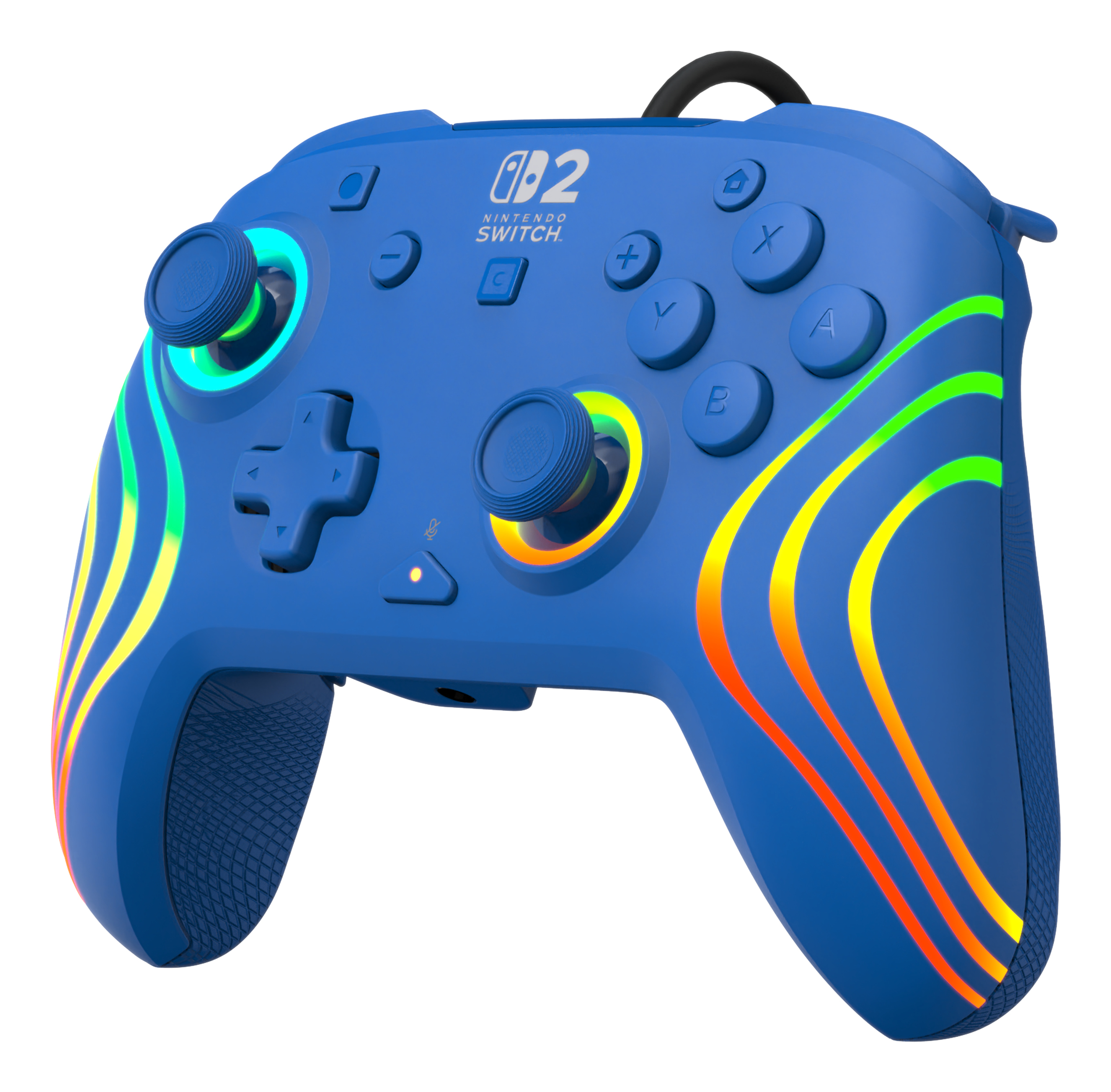 Turtle Beach Afterglow Wave Bleu Manette de gaming RGB filaire Sous licence officielle pour Nintendo Switch 2