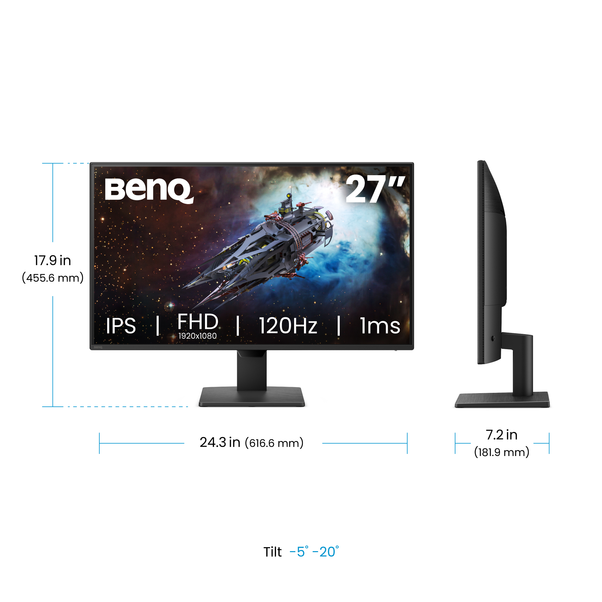 BenQ GW2790P 27" IPS 1920x1080 120Hz 1ms Eye-Care Widescreen Gaming Monitor – image 4