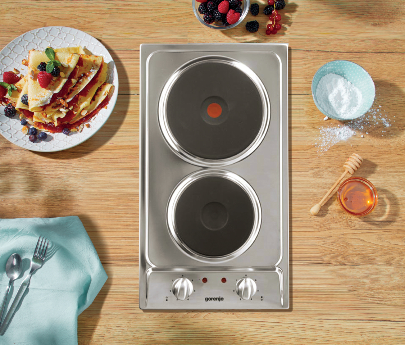 Gorenje EM30E hob Silver Built-in Sealed plate 2 zone(s)