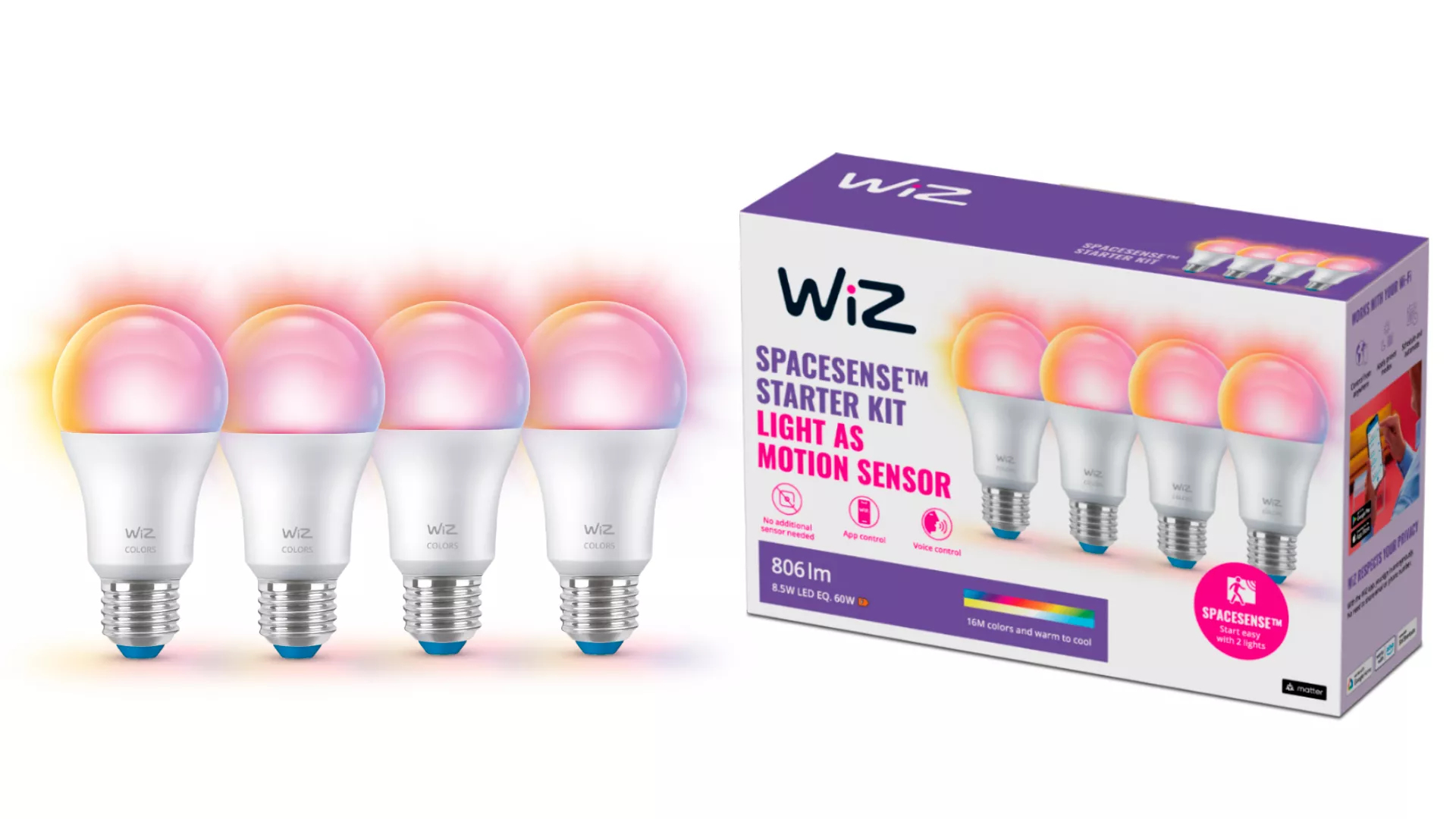 WiZ Bulb 60 W A60 E27 x4 – image 3