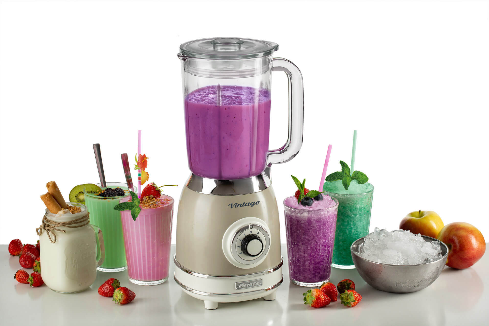 Ariete 583, Vintage Blender with 1.5 Liter glass cup, 4 Stainless Steel Blades, 4 Speeds + Pulse, 1000 Watt, Beige – image 4