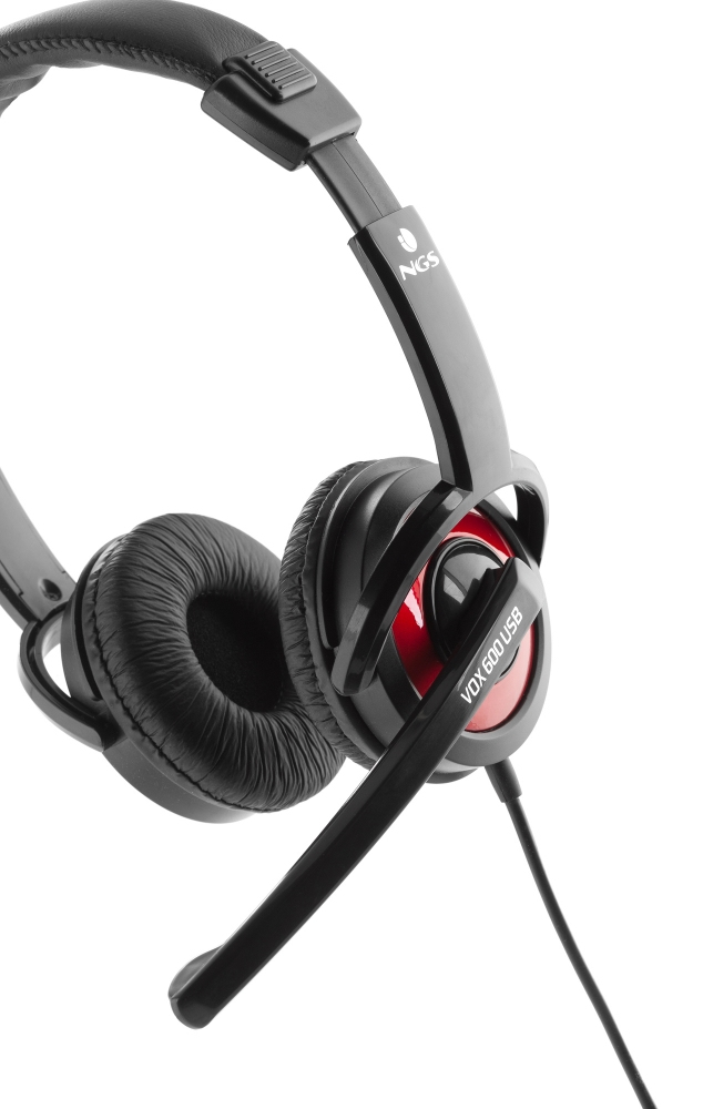 NGS Vox600USB Headset Wired Head-band Gaming Black, Red – image 7