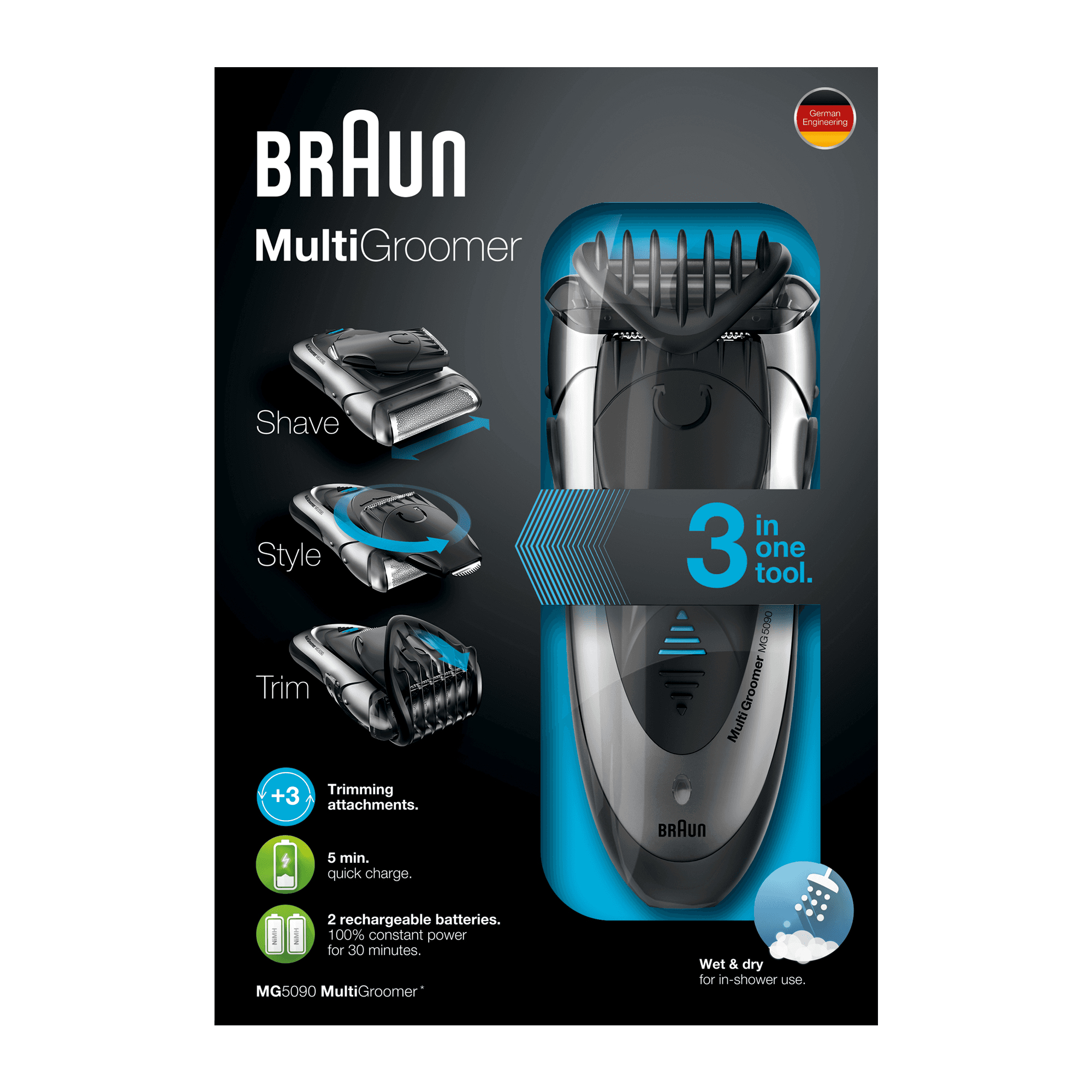 Braun MG5090 Foil shaver Trimmer Grey – image 2