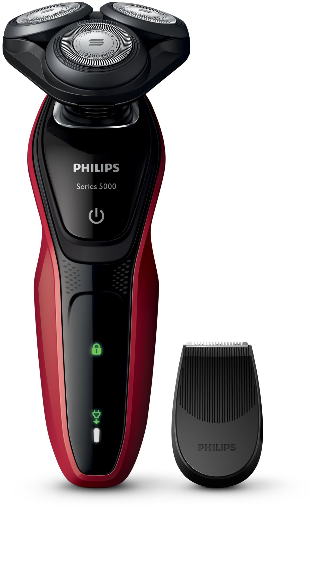 Philips SHAVER Series 5000 S5078/04 men's shaver Rotation shaver Trimmer Black, Red