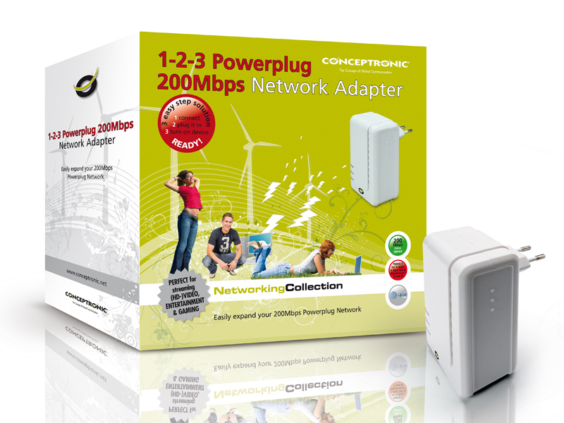 Conceptronic 1-2-3 Powerplug 200 Mbps Network Adapter – image 4