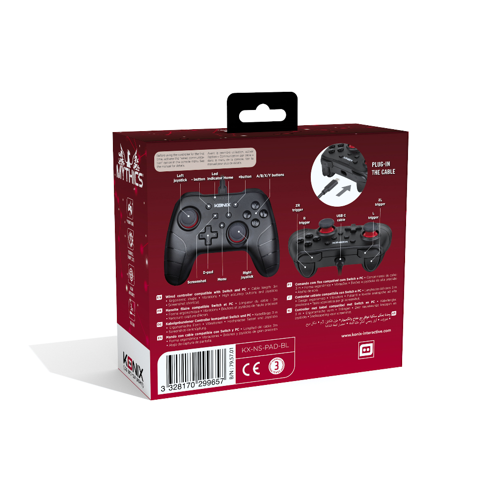Konix 61881123879 Gaming Controller Black USB Gamepad Nintendo Switch – image 7