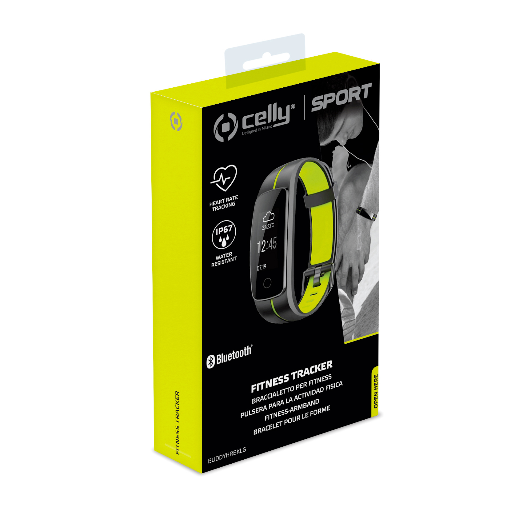 Celly BUDDYHRBKLG activity tracker Armband activity tracker IP67 Black, Yellow – image 3