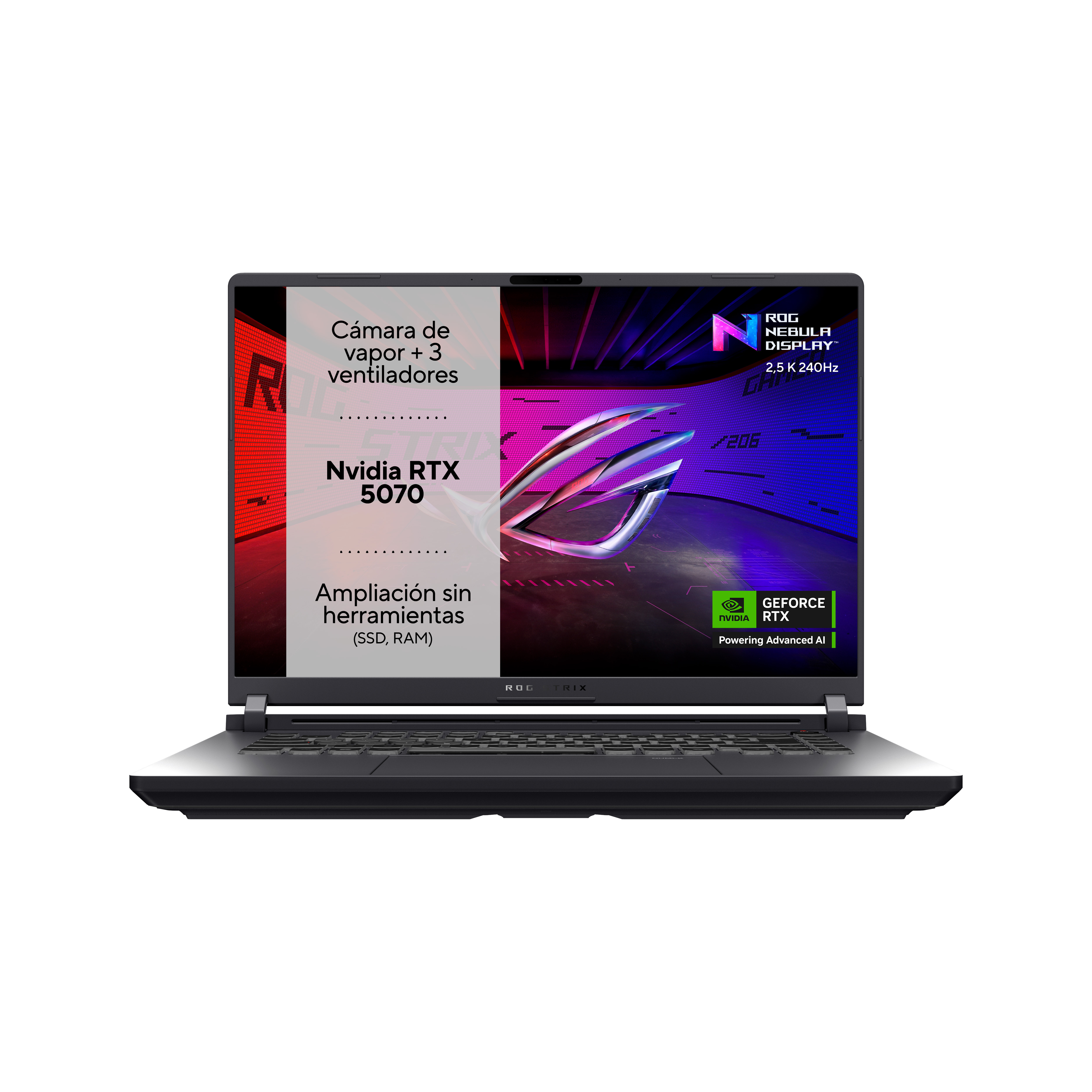 Portátil gaming - ASUS ROG Strix G16 G615JPR-S5003, 16" WQXGA, Intel® Core™ i7-14650HX, 32GB RAM, 1 TB SSD, GeForce RTX™ 5070, Sin sistema operativo - imagen 3