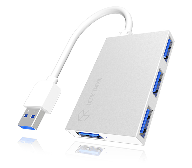 ICY BOX IB-HUB1402 USB 3.2 Gen 1 (3.1 Gen 1) Type-A 5000 Mbit/s Silver – image 4