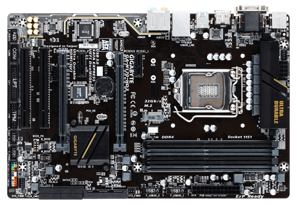 GIGABYTE GA-H170-HD3 motherboard Intel® H170 LGA 1151 (Socket H4) ATX – image 2