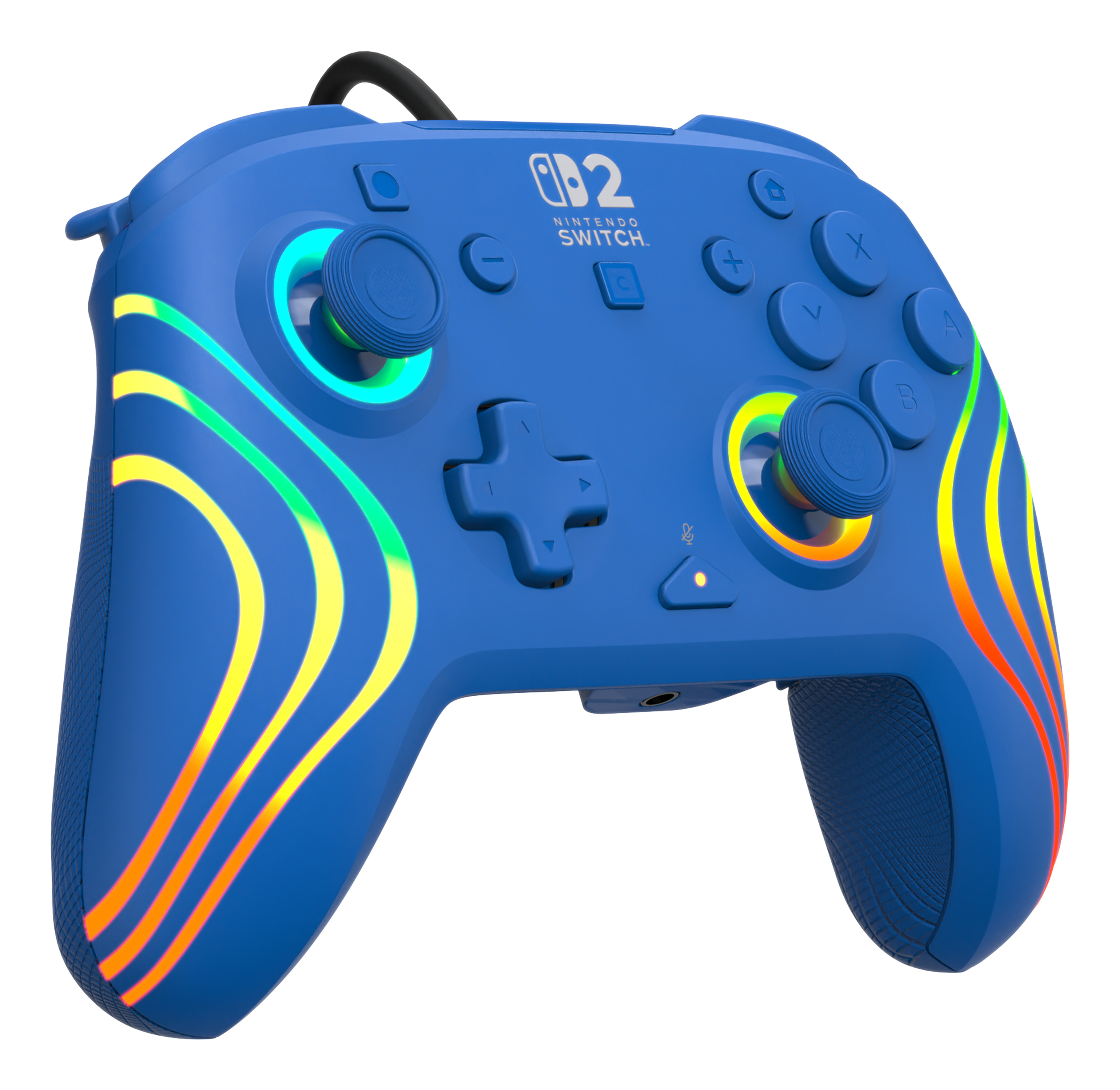 Turtle Beach Afterglow Wave Bleu Manette de gaming RGB filaire Sous licence officielle pour Nintendo Switch 2