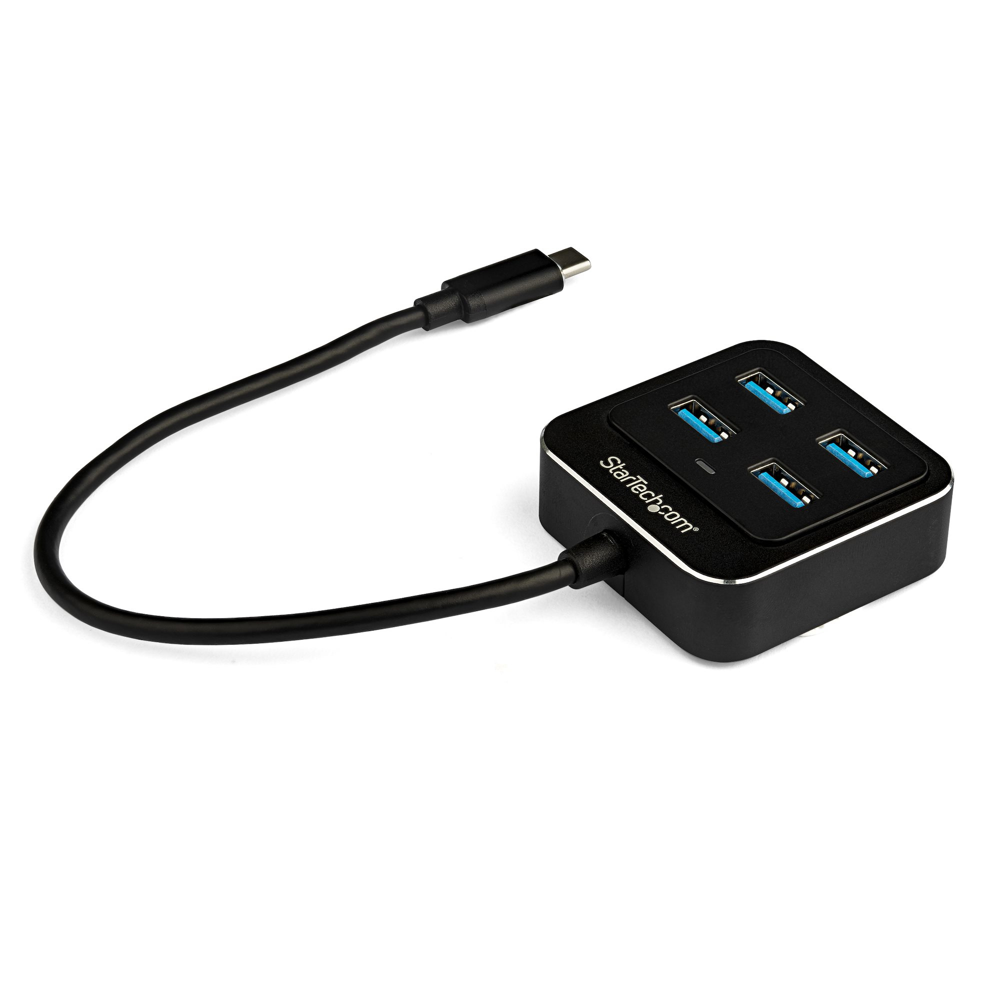 StarTech.com 4-Port USB C Hub, USB-C to 4x USB-A Ports, SuperSpeed 10Gbps USB 3.1/USB 3.2 Gen 2 Type-C Hub, USB Bus Powered, Portable/Compact USB-C to USB Adapter Hub for Laptop, Aluminum - Windows/macOS/Linux (HB31C4AB) - Hub - 4 x SuperSpeed USB 3.0 - desktop - for P/N: PEXUSB321C