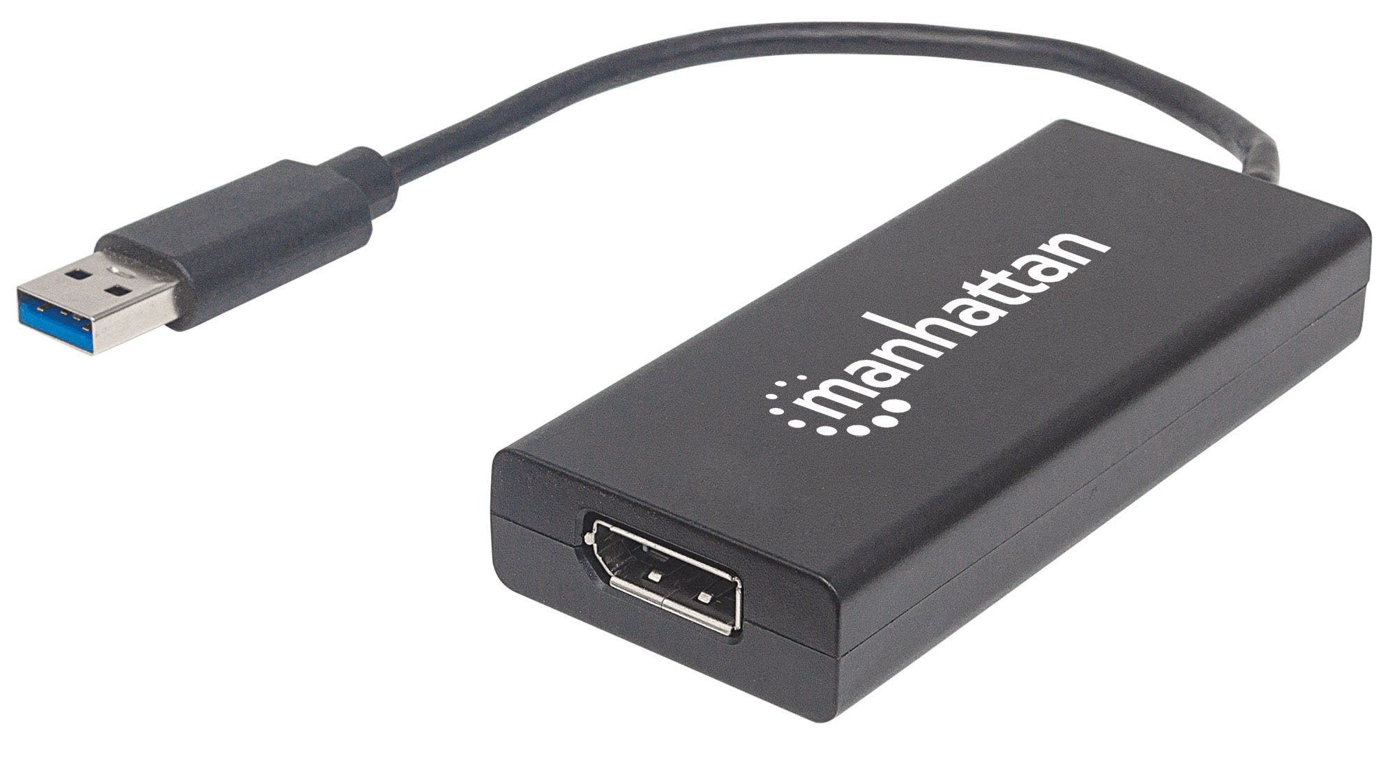 Manhattan USB-A to DisplayPort Adapter, 4K, Male to Female, 5 Gbps (USB 3.2 Gen1 aka USB 3.0)
