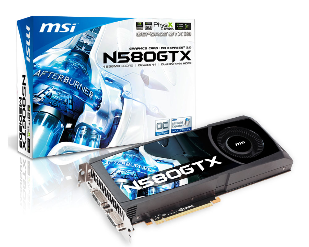 MSI N580GTX-M2D15D5/OC NVIDIA GeForce GTX 580 – image 1