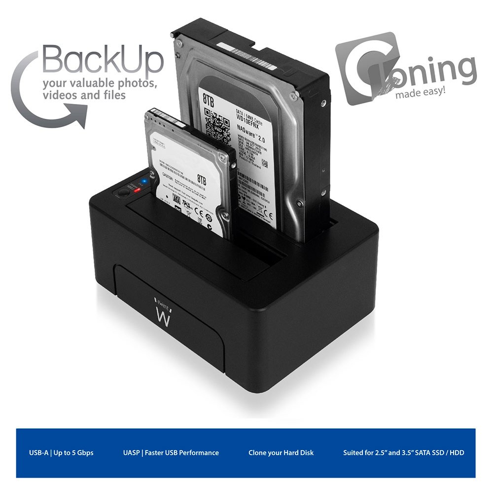 Ewent EW7014 storage drive docking station USB 3.2 Gen 1 (3.1 Gen 1) Type-A Black – image 5