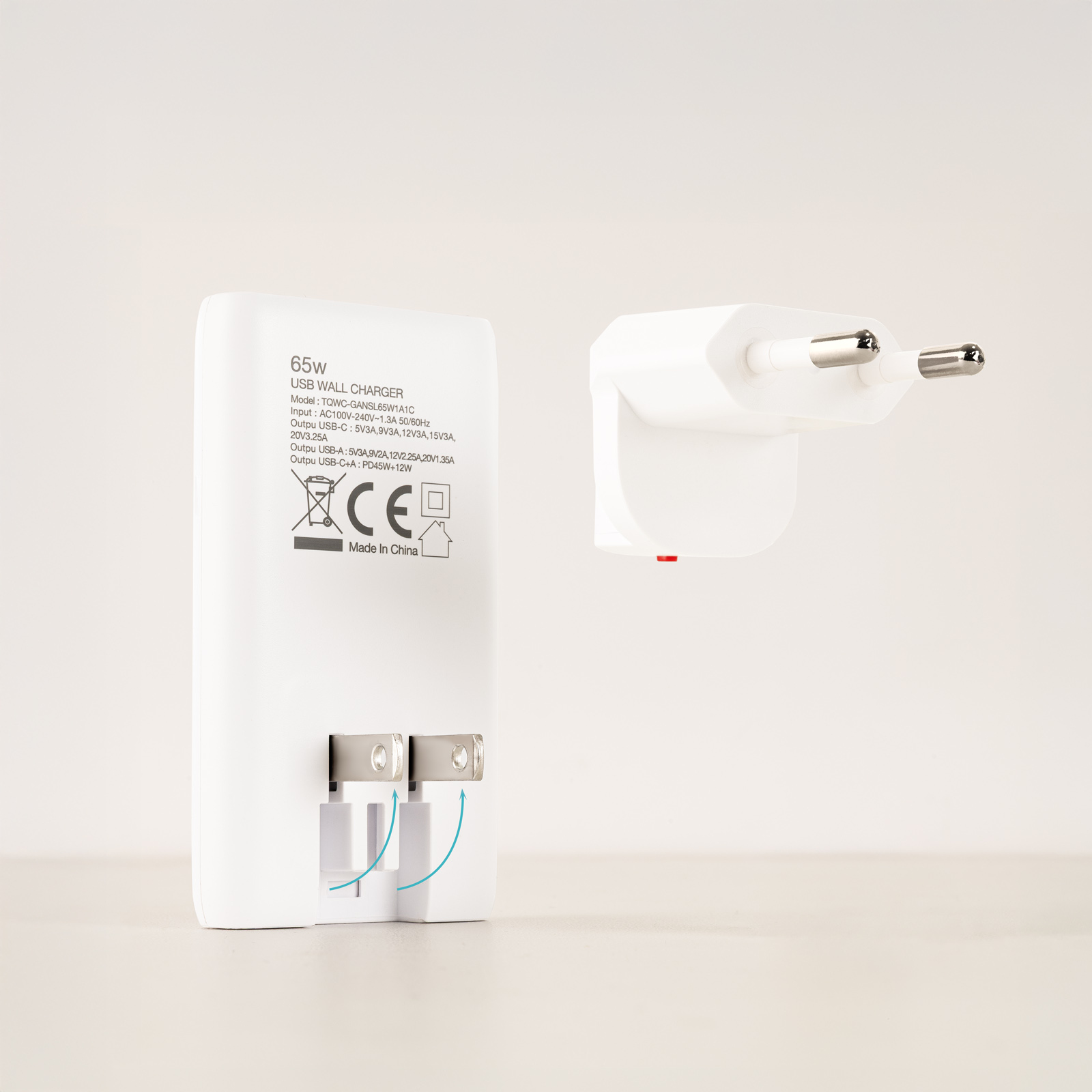 TooQ TQWC-GANSL65W1A1C mobile device charger Universal White AC Fast charging Indoor – image 4