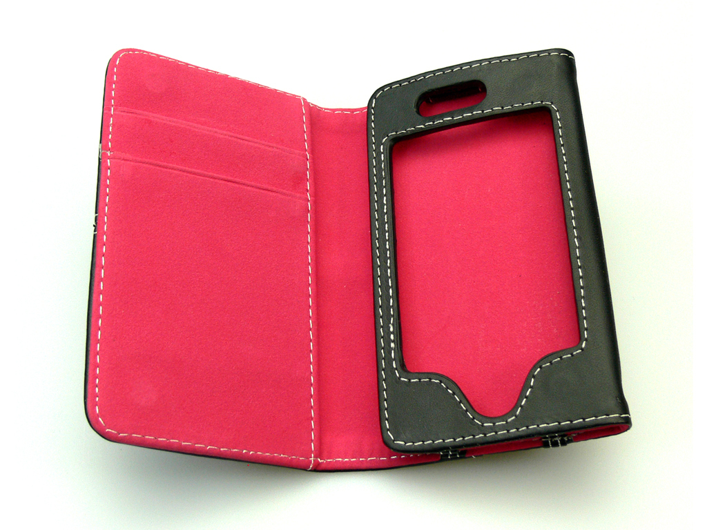 Sandberg Wallet 4/4S PU skin Black+Pink