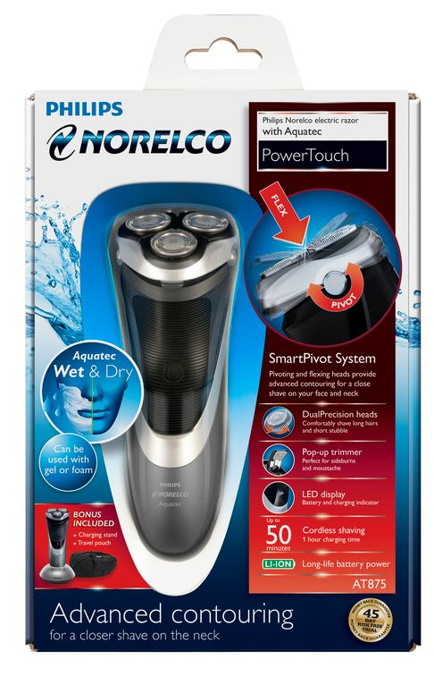 Philips Norelco PowerTouch wet and dry electric razor AT875/41 – image 4