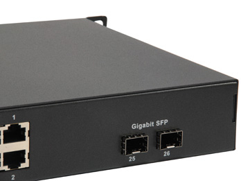 LevelOne 26-Port Fast Ethernet PoE Switch, 24 PoE Outputs, 2 x Gigabit SFP – image 3