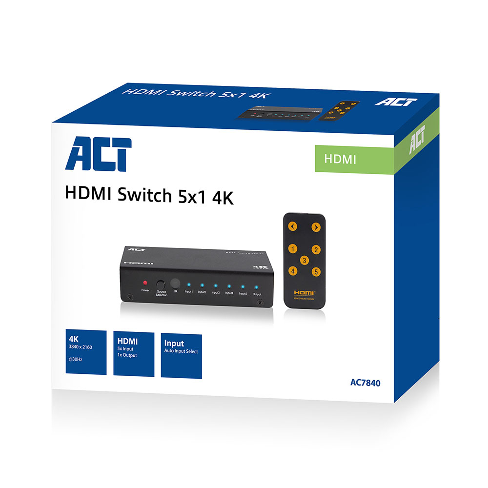 ACT 5x 1 HDMI switch, 3D and 4K support – image 8