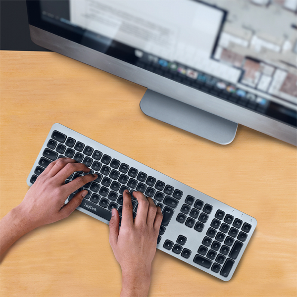 LogiLink ID0206 keyboard Office Bluetooth QWERTZ German Grey – image 5