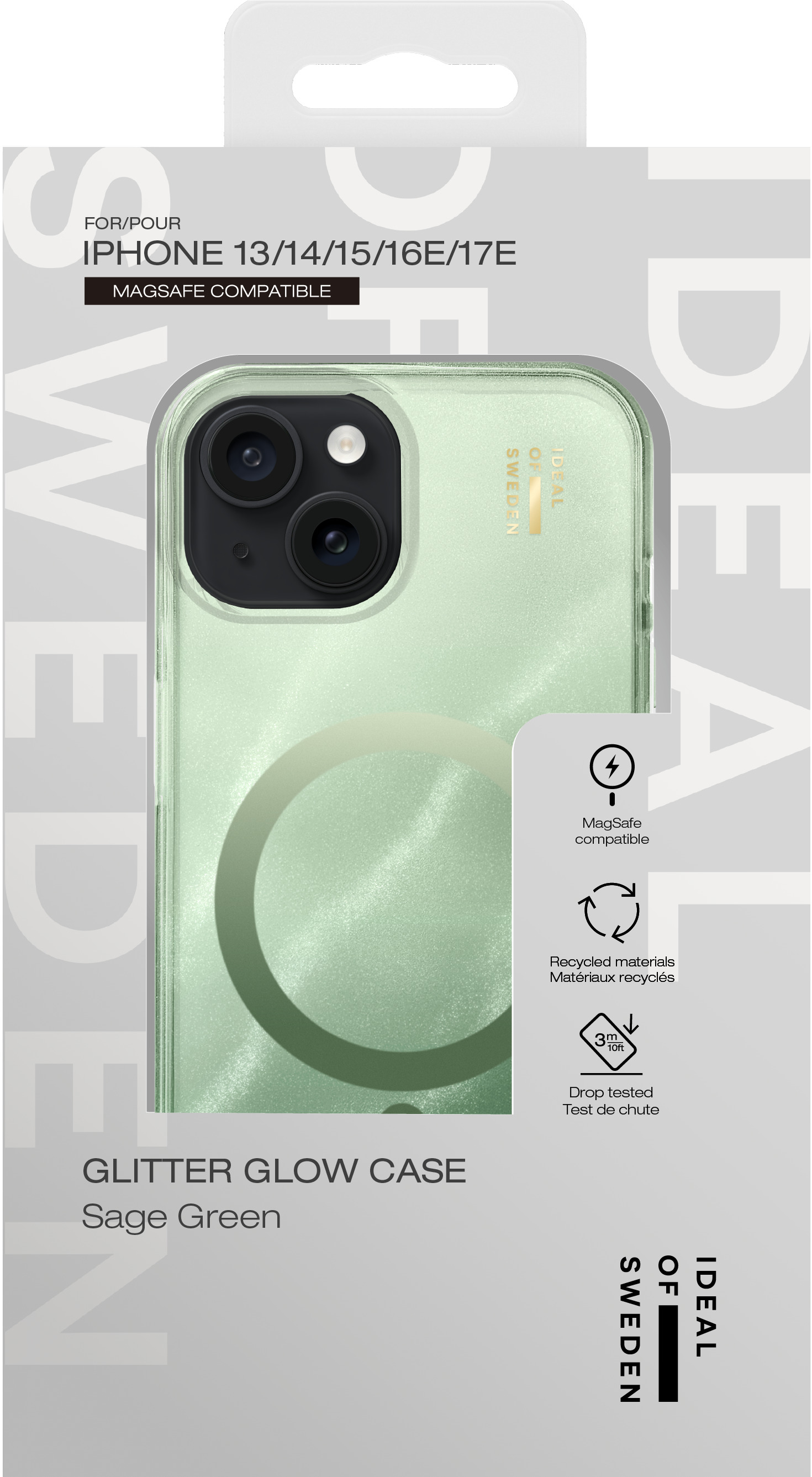iDeal of Sweden Clear Case MagSafe iPhone 13 / 14 / 15 / 16e / 17e Sage Green – image 4