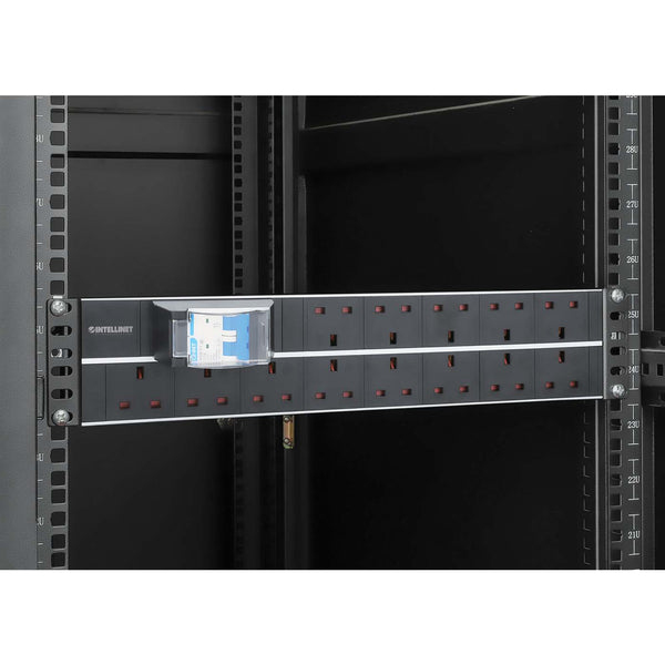 Intellinet 19" 2U PDU 15-way UK, With 2P air breaker, Rackmount, Power Distribution Unit, UK 3-pin outlets, 3m power cord, output – image 6
