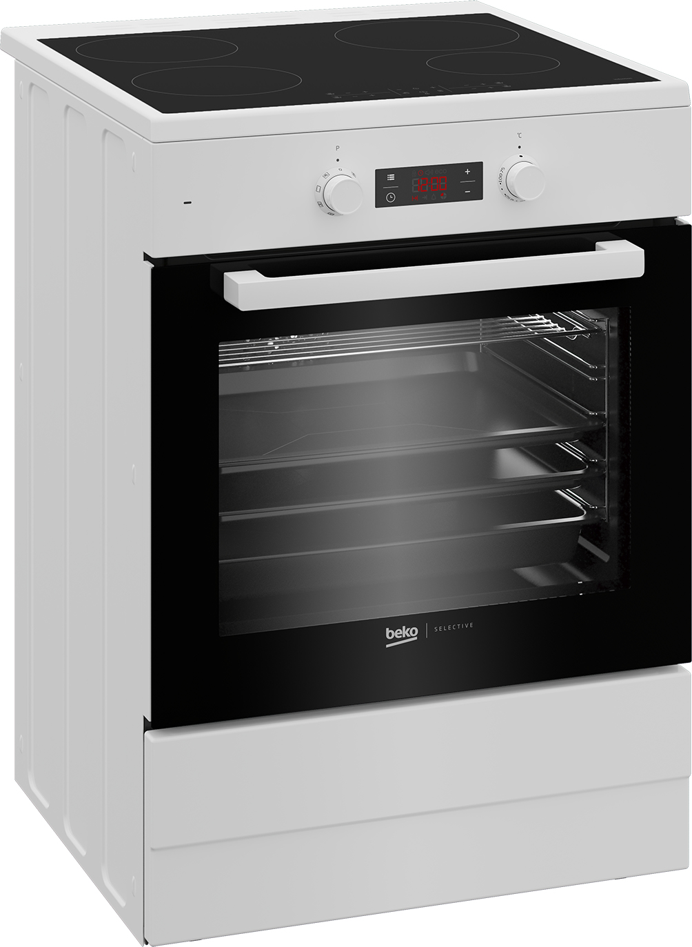 Beko FSM69301GWS cooker Freestanding cooker Electric Zone induction hob White – image 2