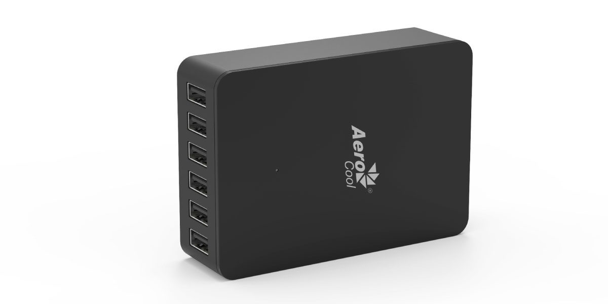 Aerocool ACAC-SU2A06A-12 mobile device charger Universal Black AC Indoor