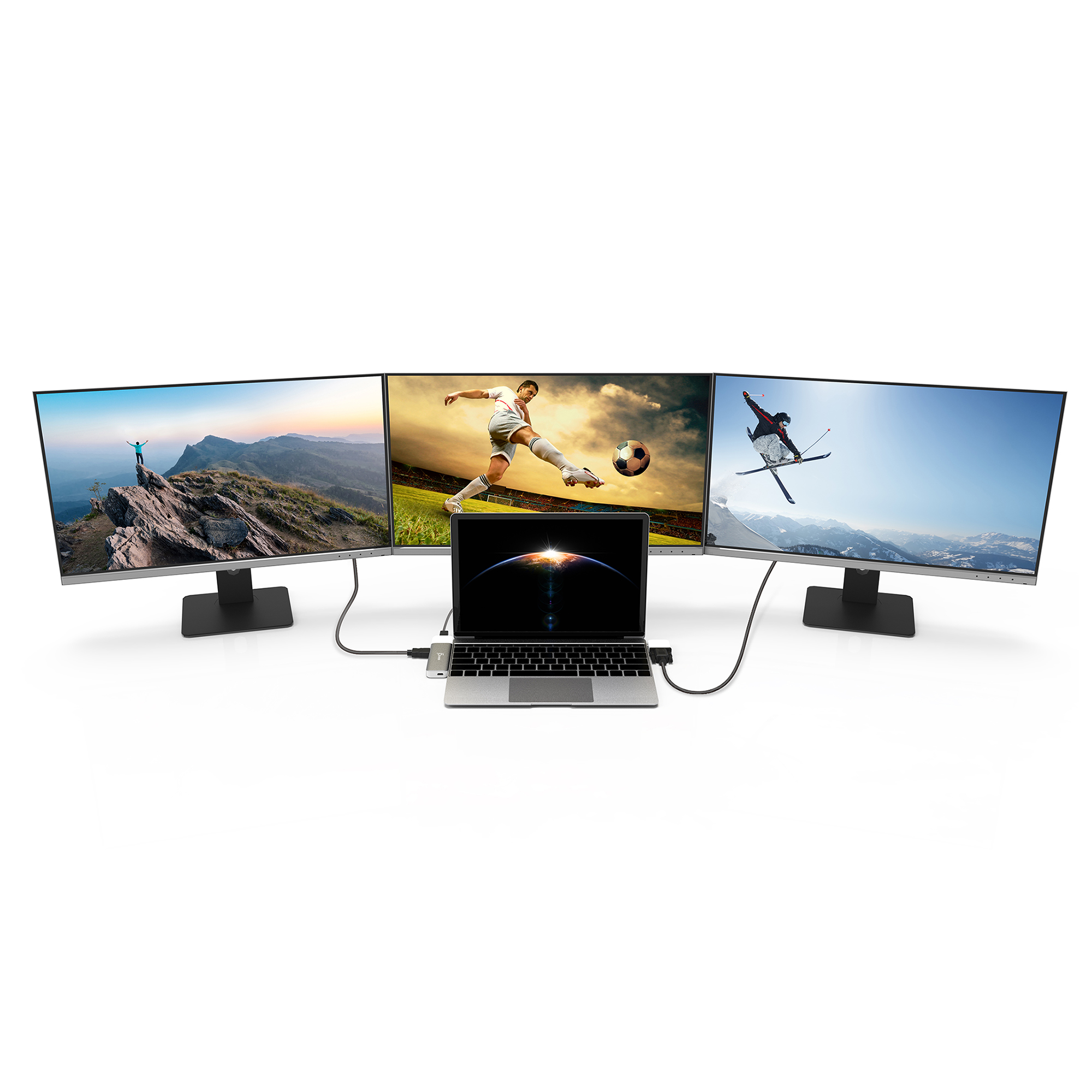 j5create JCD389 Ultradrive Kit USB-C™ Multi-Display Modular Dock, includes 2x HDMI ports and 4x USB ports, Silver and White – image 9