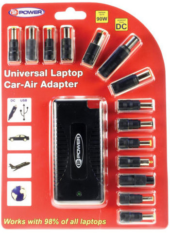 2-Power Universal Laptop Car-Air Adapter