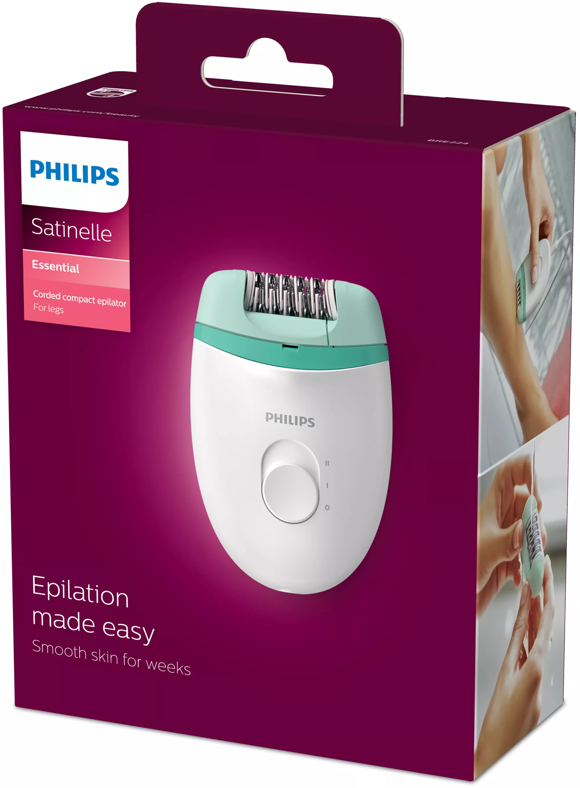 Philips Satinelle Essential BRE224/00 Corded compact epilator – image 2