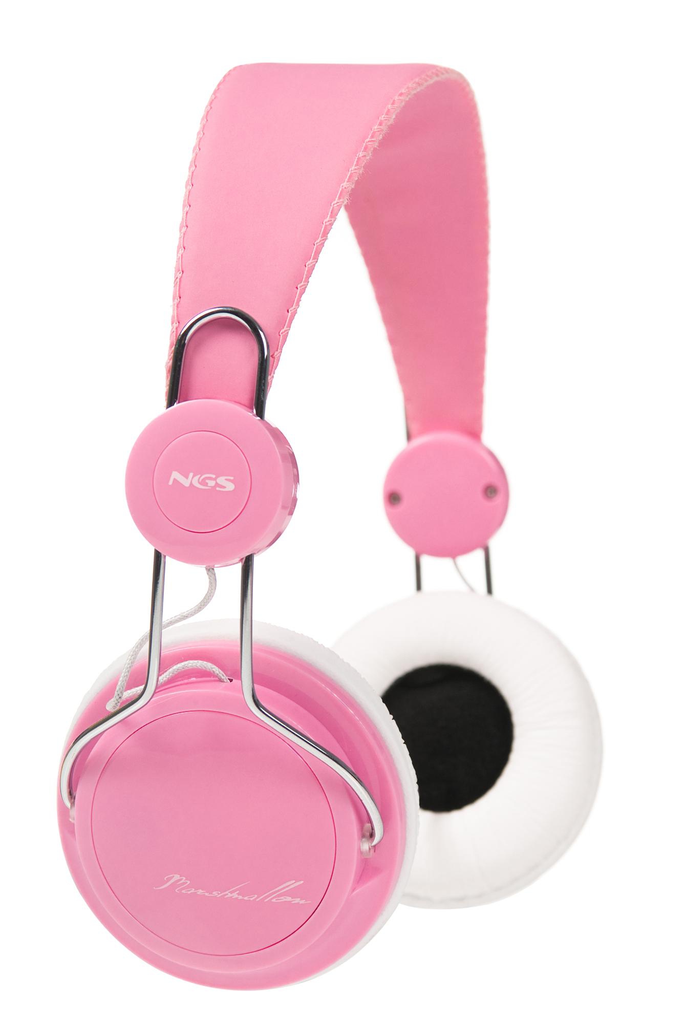 NGS Marshmallow Headphones Wired Pink, White – image 1