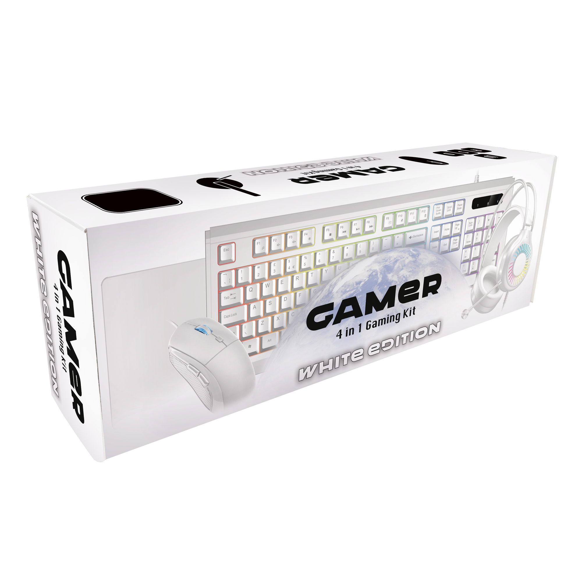 VIDA GAMER WHT 4IN1 USB KB MS HS KIT – image 6